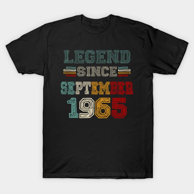 58 Years Old Legend Since September 1965 58th Birthday T-Shirt by cyberpunk art